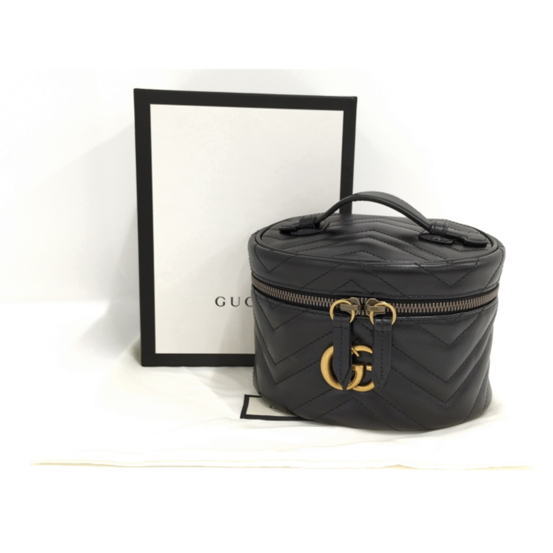 Gucci   GUCCI バニティバッグ 化粧ポーチ GGマーモント ブラック