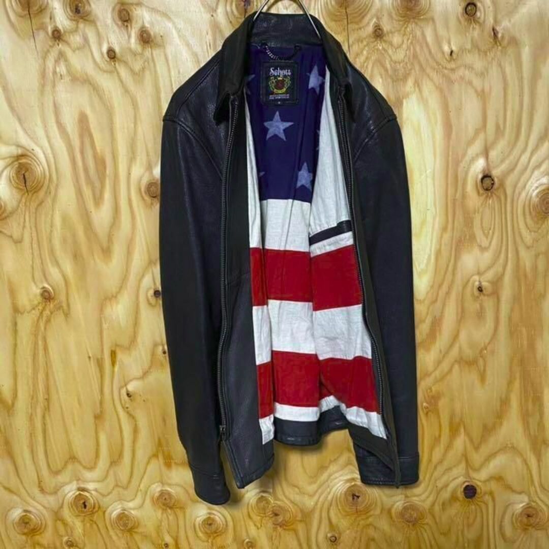 レザージャケット ショット シングル ブラック USA 90s 革ジャン