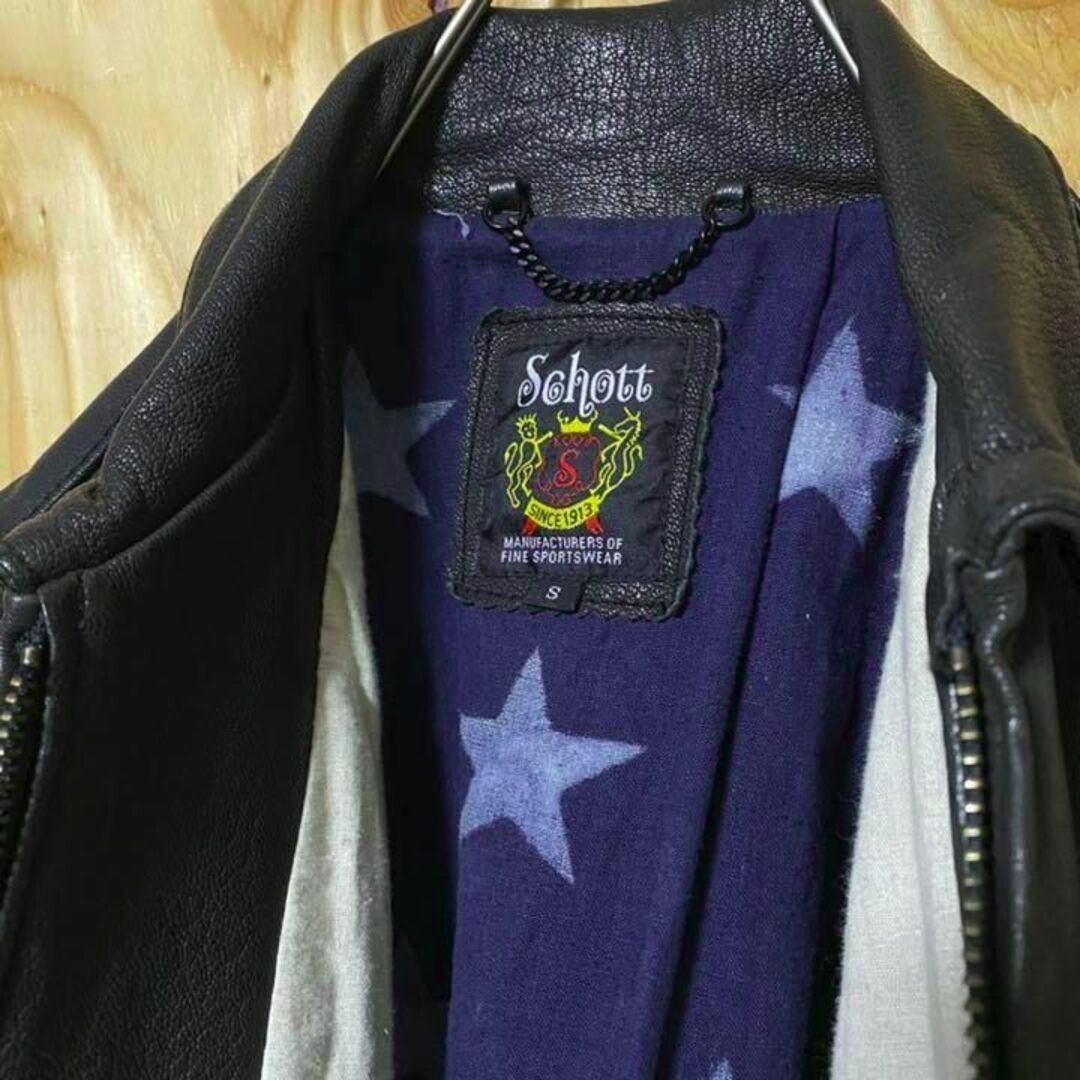 レザージャケット ショット シングル ブラック USA 90s 革ジャン