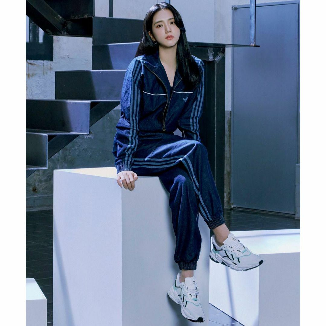 アディダス インディゴブルー デニム ジャージパンツ adidas 女性L 人気 2