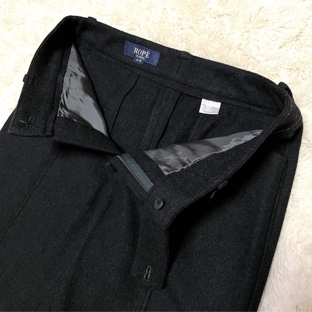【美品】ROPE ロペ セットアップ ウール ステッチ入り ブラック 9AT M