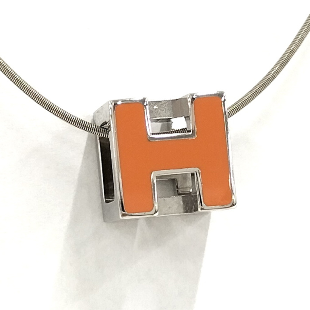 HERMES エルメス Hキューブ カージュドアッシュ ネックレス - オレンジ