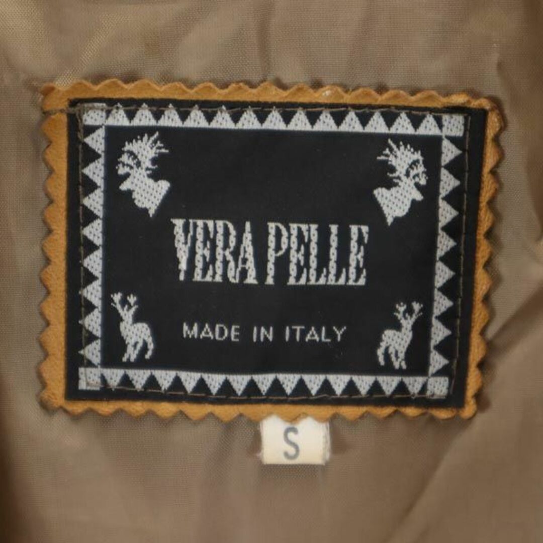 VERA PELLE イタリア製 本革 レザージャケット S キャメル レディース