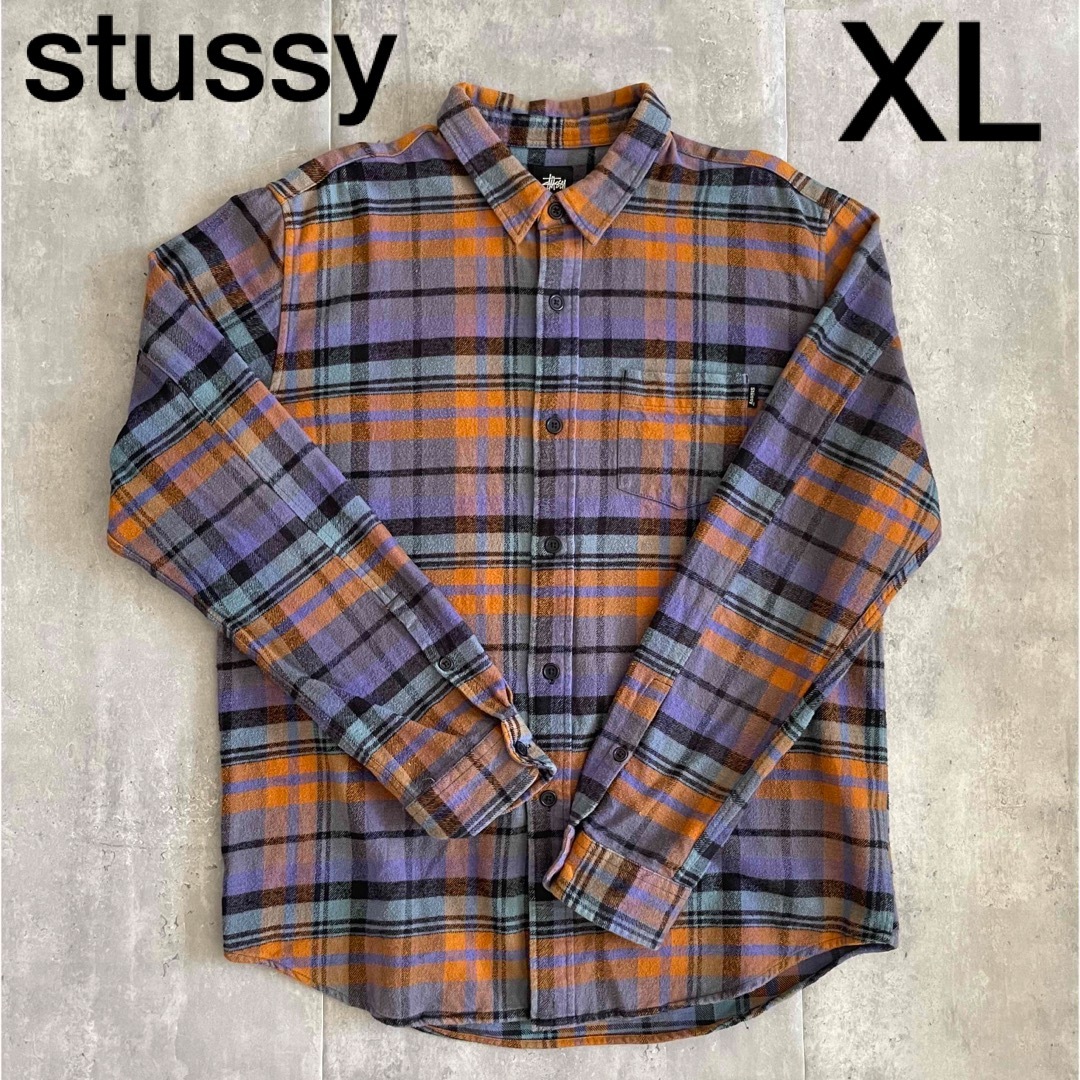 即完売 XL stussy ネルシャツ 希少カラー ゆるたぼ aw - シャツ