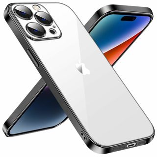 【色: ブラック】iPhone 15 Pro Max 用 ケース クリア 耐衝撃(その他)