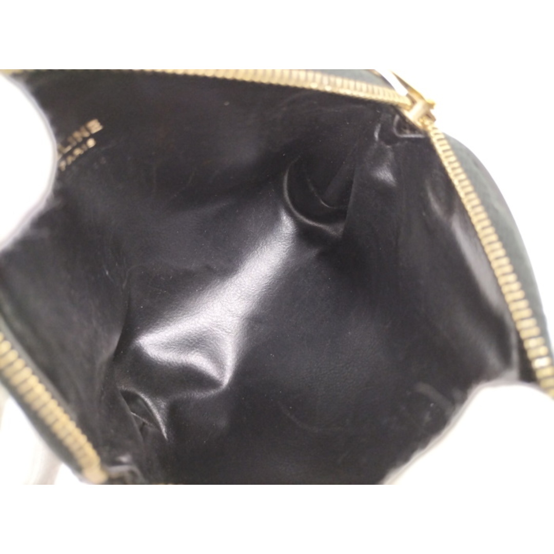 CELINE ハンド ポーチ PVC マカダム ブラック ブラウン