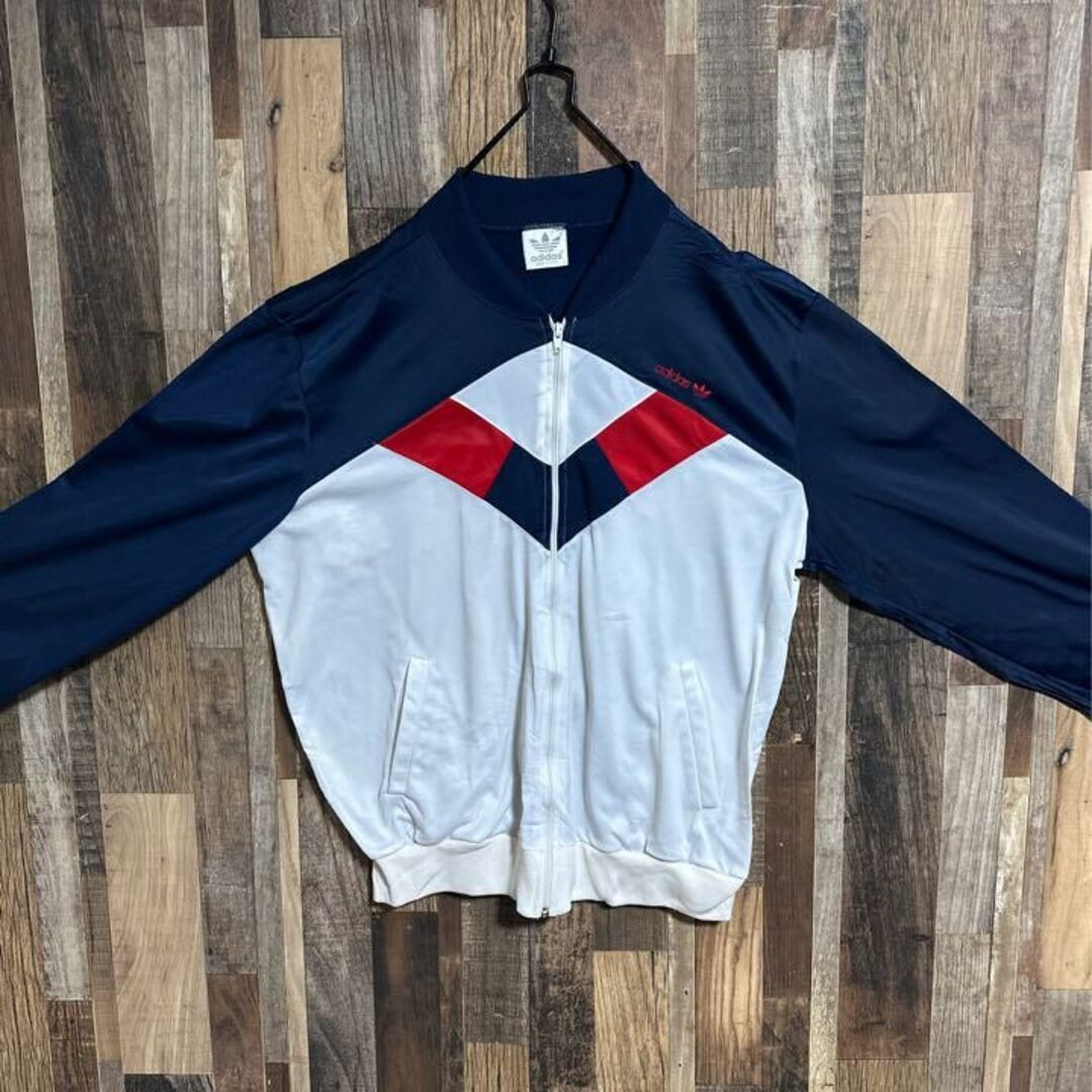 adidas - 80s アディダス 銀タグ トレフォイルロゴ ジャージ 刺繍 USA