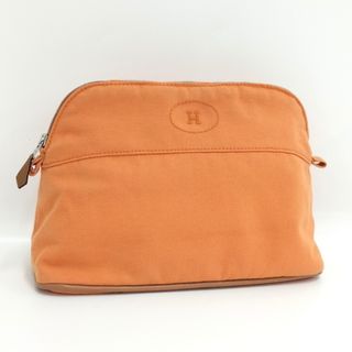 エルメス(Hermes)のHERMES ボリード ポーチ MM コスメポーチ 布 オレンジ系(ポーチ)