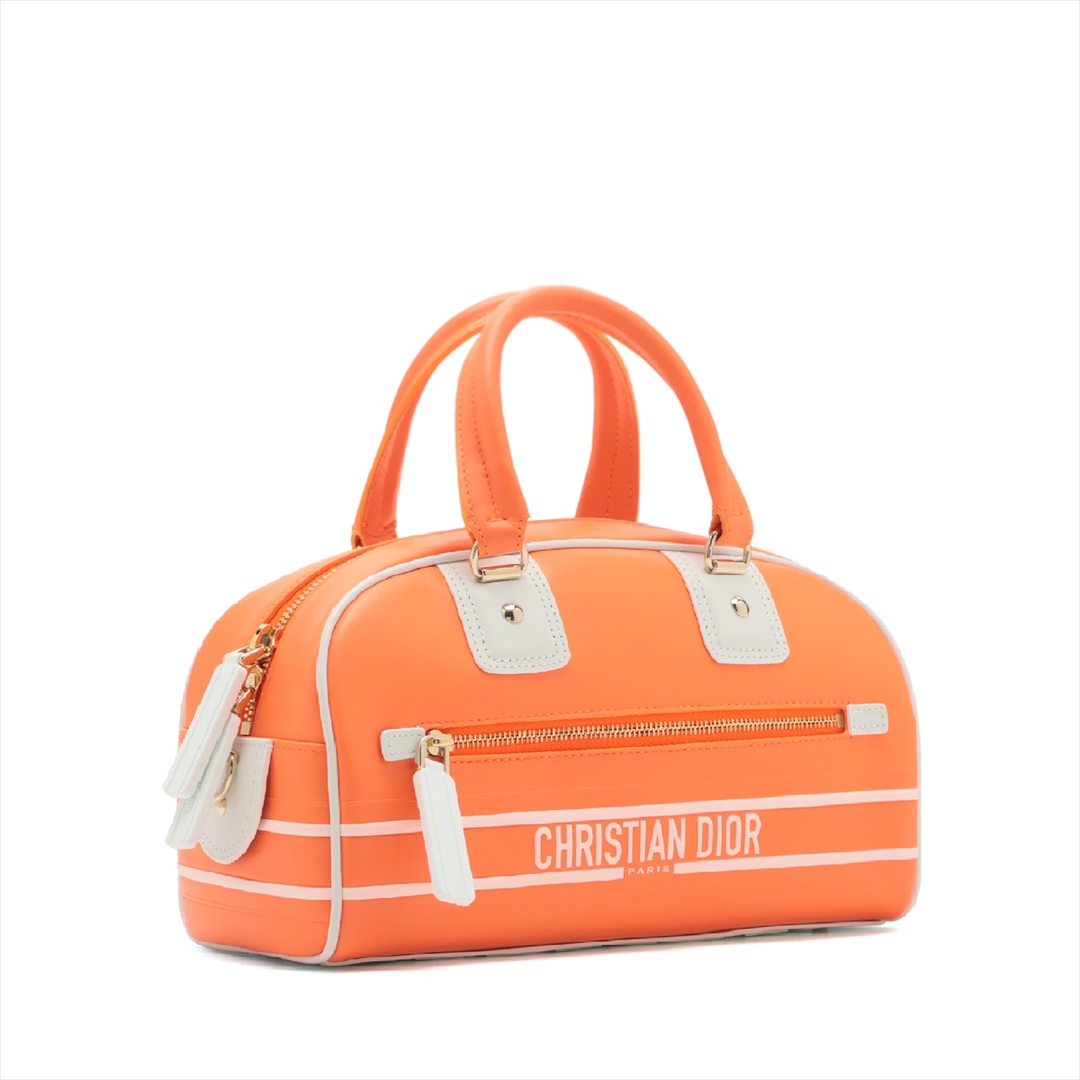 Christian Dior(クリスチャンディオール)のクリスチャンディオール ボーリングバッグ レザー  オレンジ レディース レディースのバッグ(ハンドバッグ)の商品写真