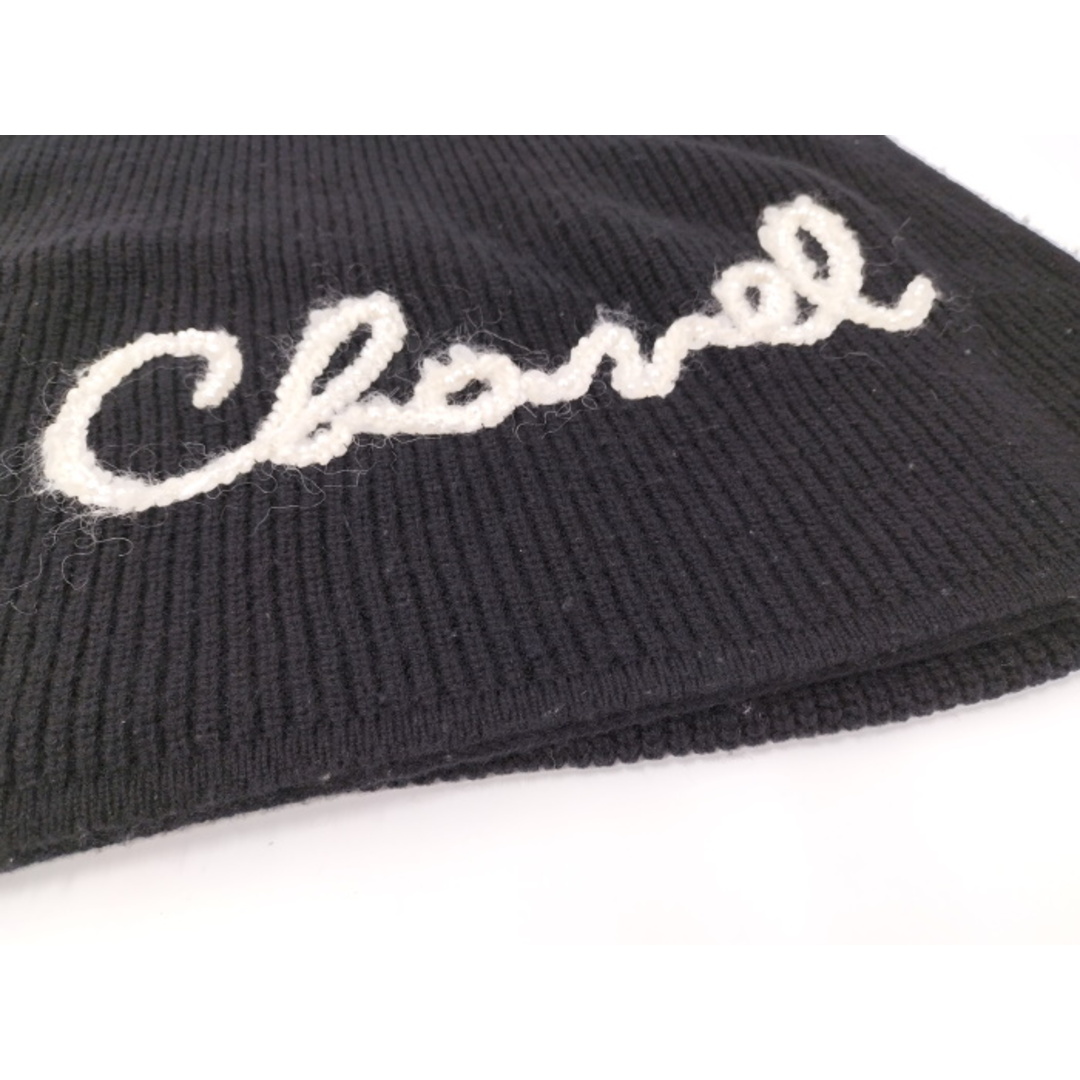 CHANEL - CHANEL マフラー ストール パール カシミア ブラックの CHANEL - CHANEL マフラー ストール パール カシミア ブラックの