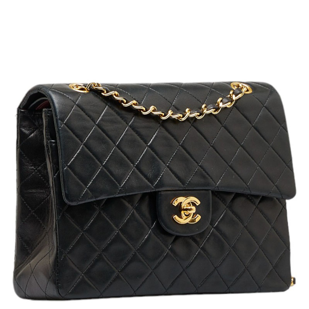 シャネル マトラッセ25 ココマーク ダブルフラップ チェーン ショルダーバッグ レザー レディース CHANEL 【214-22031】