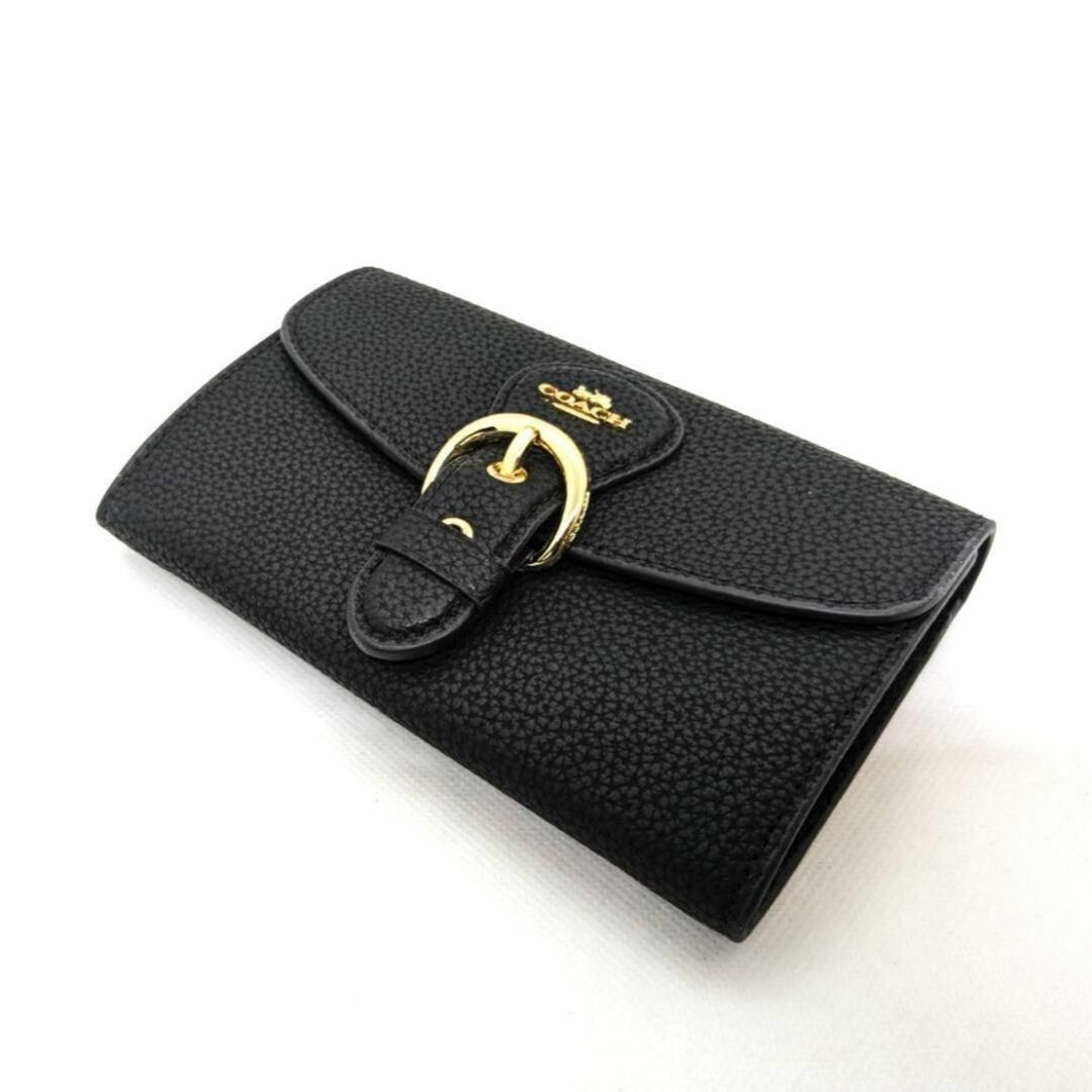 ✨ COACH ペブルド レザー クリオ ウォレット ブラック【秋コーデ】