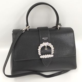 ジミーチュウ(JIMMY CHOO)のJIMMY CHOO 2WAYバッグ クリスタル バックル レザー ブラック(その他)