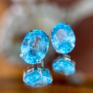 『専用です』天然 ブルージルコン ピアス 計3.60ct PT900(ピアス)