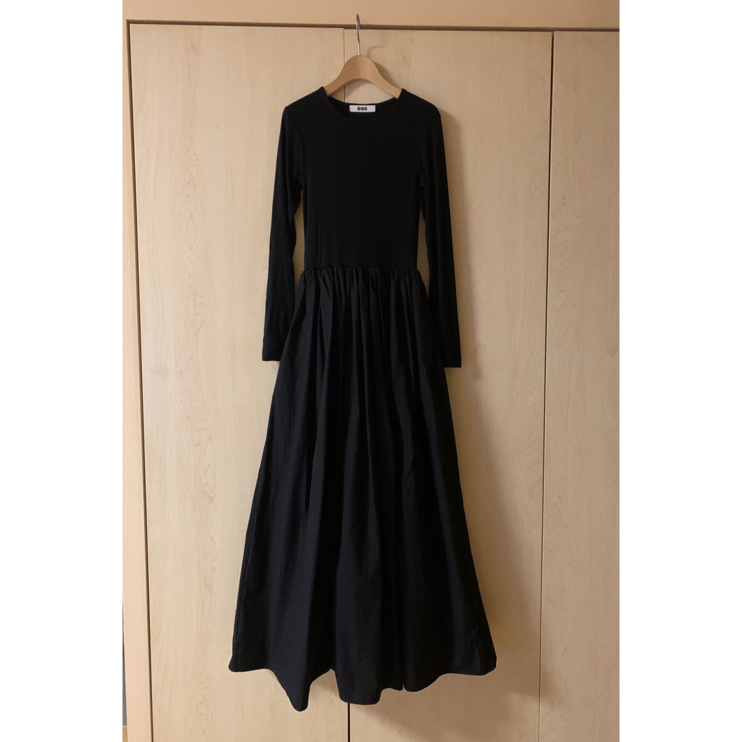 eos  flare dress ロングワンピース フレアロングスカート 黒