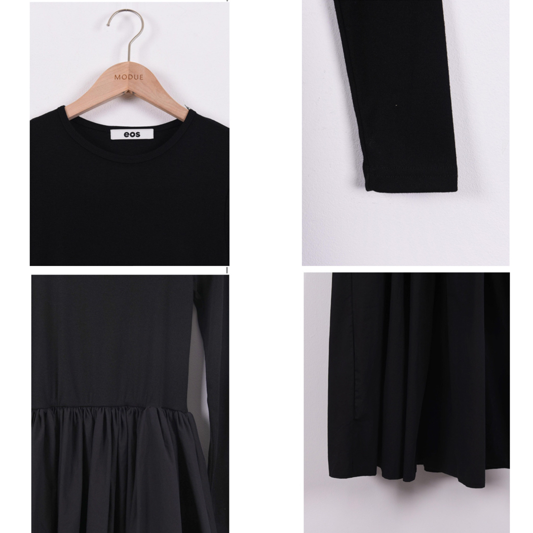 eos  flare dress ロングワンピース フレアロングスカート 黒