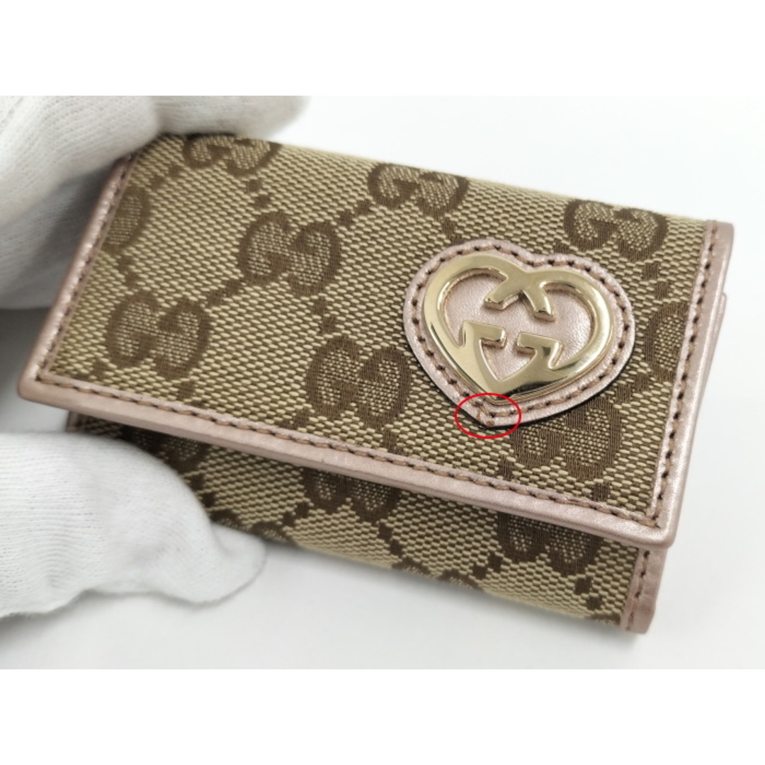 GUCCI ラブリーハート 6連キーケース GGキャンバス ベージュ GUCCI ラブリーハート 6連キーケース GGキャンバス ベージュ
