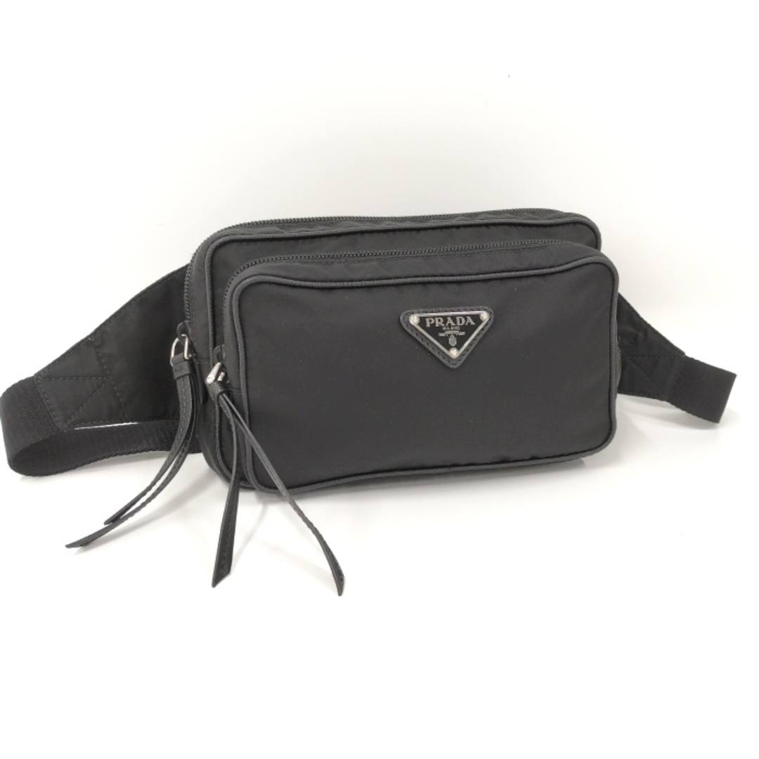 PRADA(プラダ)のPRADA ボディバッグ ウエストバッグ 三角ロゴ ナイロン ブラック メンズのバッグ(ボディーバッグ)の商品写真