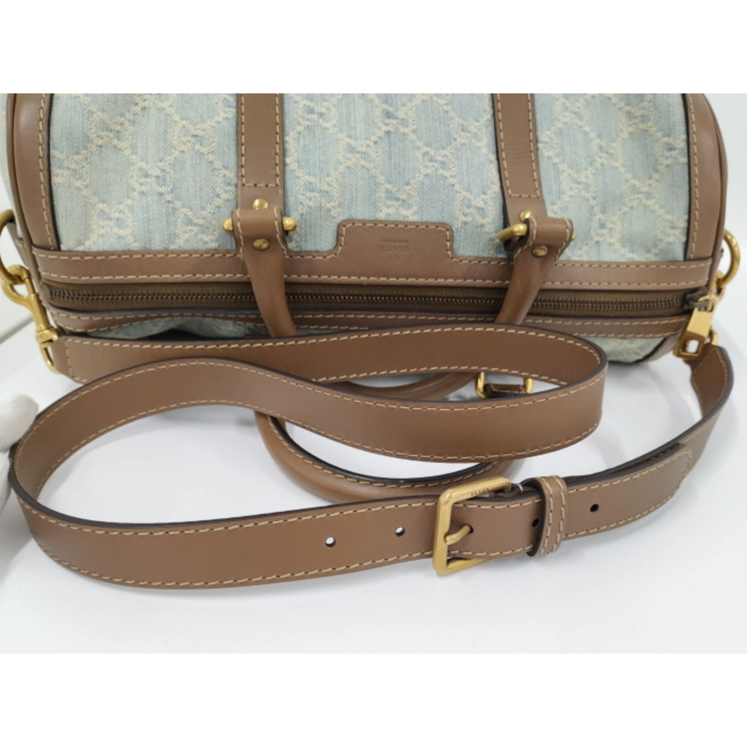 Gucci(グッチ)のGUCCI 2WAYハンドバッグ ボストンバッグ GGデニム ライトブルー系 レディースのバッグ(その他)の商品写真