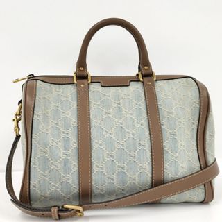 グッチ(Gucci)のGUCCI 2WAYハンドバッグ ボストンバッグ GGデニム ライトブルー系(その他)