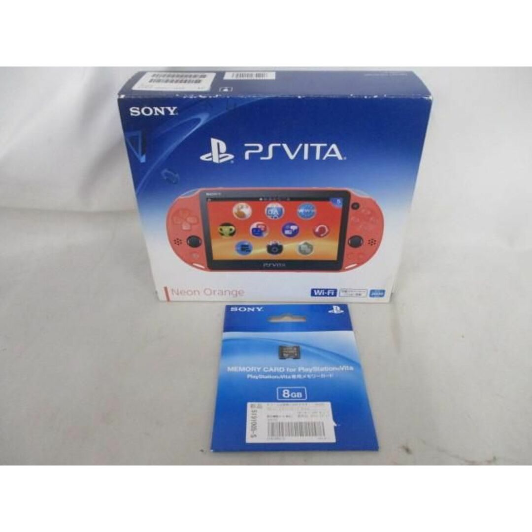 NB0034599商品名品 ゲーム PS Vita 本体 PCH-2000 ネオンオレンジ 動作品  箱・メモリーカード(8GB)付き