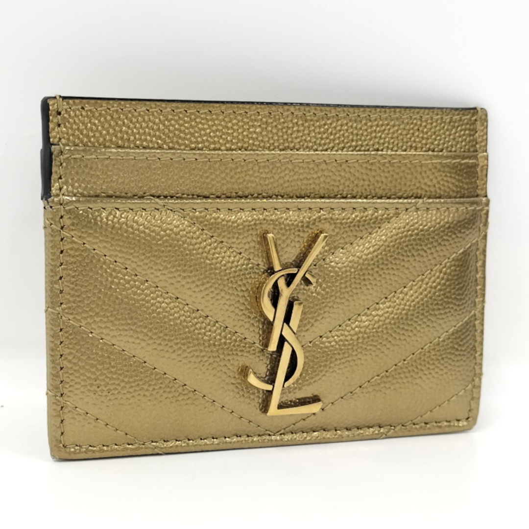 18780円 Saint Laurent カードケース Yves レザー ゴールド reduktor