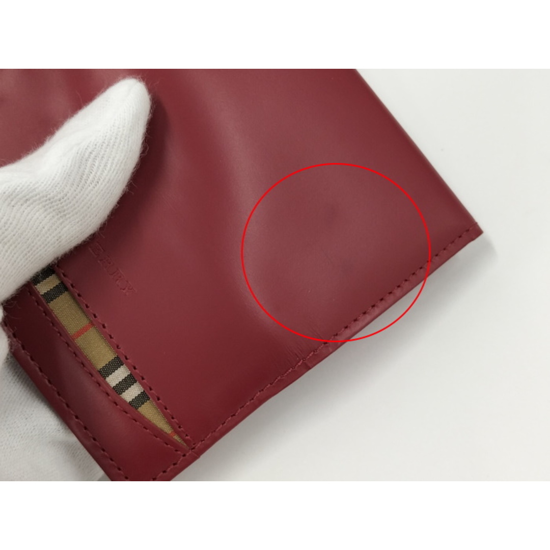 BURBERRY - BURBERRY 3連キーケース ノバチェック レザー レッドの通販