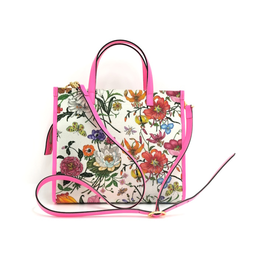 GUCCI - GUCCI フローラ 2WAY ショルダーバッグ 花柄 レザー GUCCI - GUCCI フローラ 2WAY ショルダーバッグ 花柄 レザー