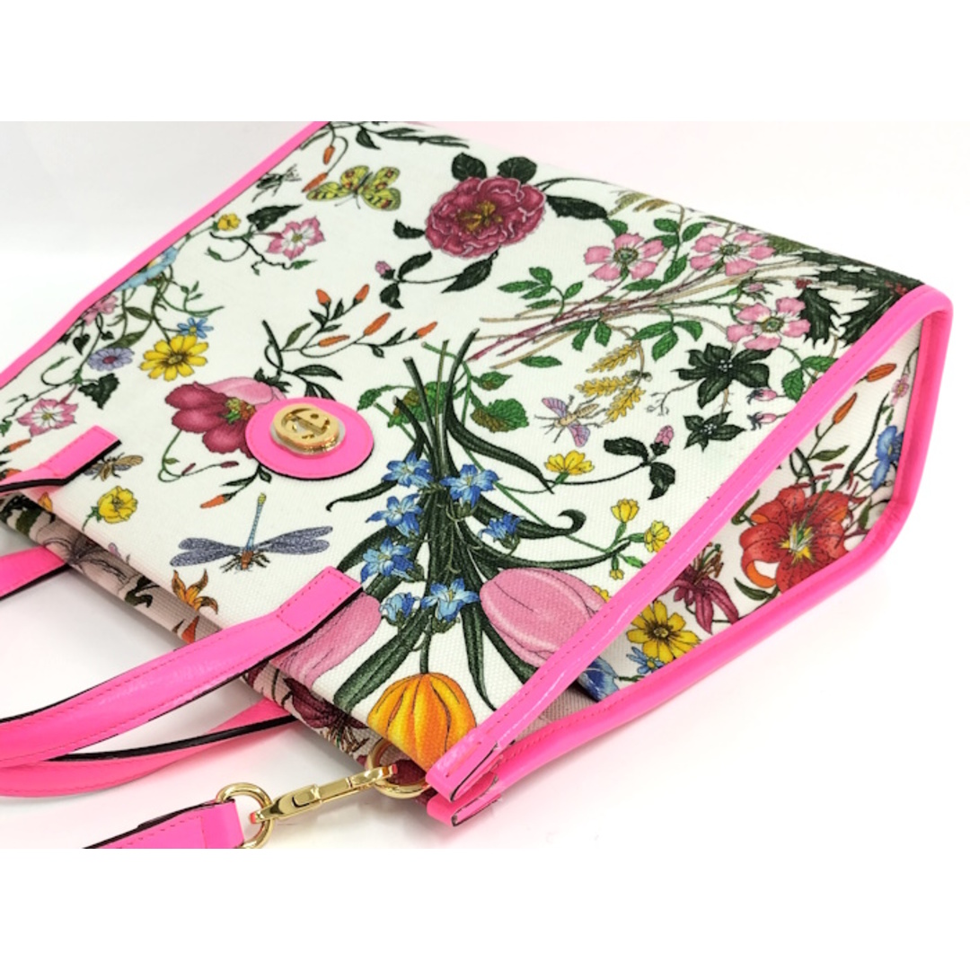 GUCCI - GUCCI フローラ 2WAY ショルダーバッグ 花柄 レザー GUCCI - GUCCI フローラ 2WAY ショルダーバッグ 花柄 レザー