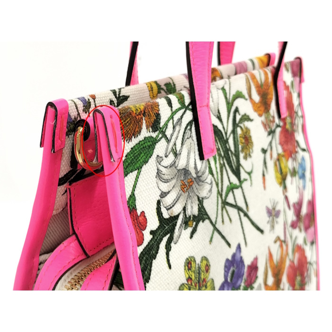 GUCCI - GUCCI フローラ 2WAY ショルダーバッグ 花柄 レザー GUCCI - GUCCI フローラ 2WAY ショルダーバッグ 花柄 レザー