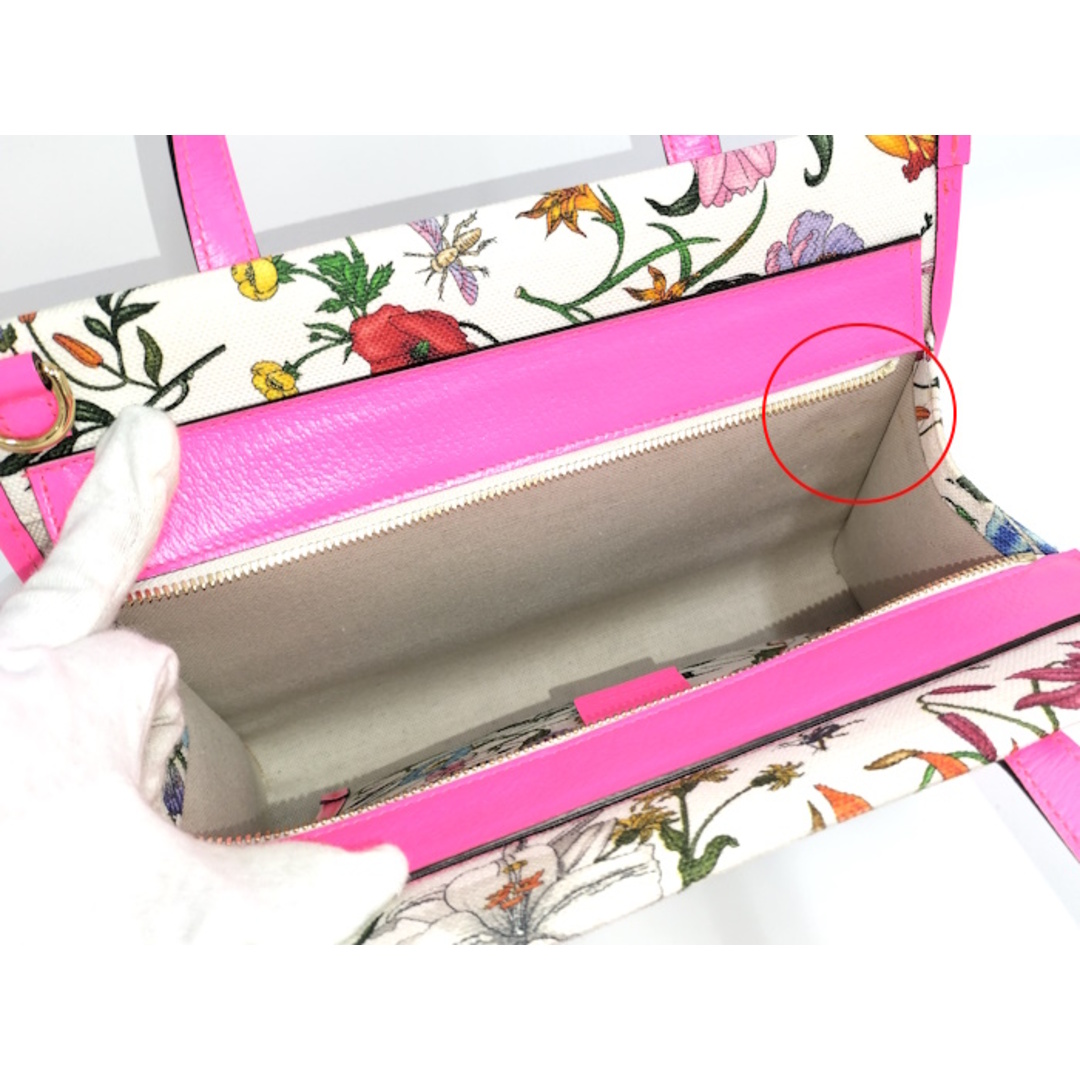 GUCCI - GUCCI フローラ 2WAY ショルダーバッグ 花柄 レザー GUCCI - GUCCI フローラ 2WAY ショルダーバッグ 花柄 レザー