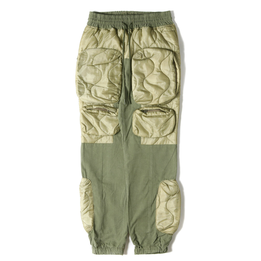 READYMADE レディメイド パンツ サイズ:1 20SS ヴィンテージテント キルティング ミリタリー イージー パンツ LINER PARACHUTE PANTS オリーブ ボトムス ズボン 【メンズ】【美品】メンズ