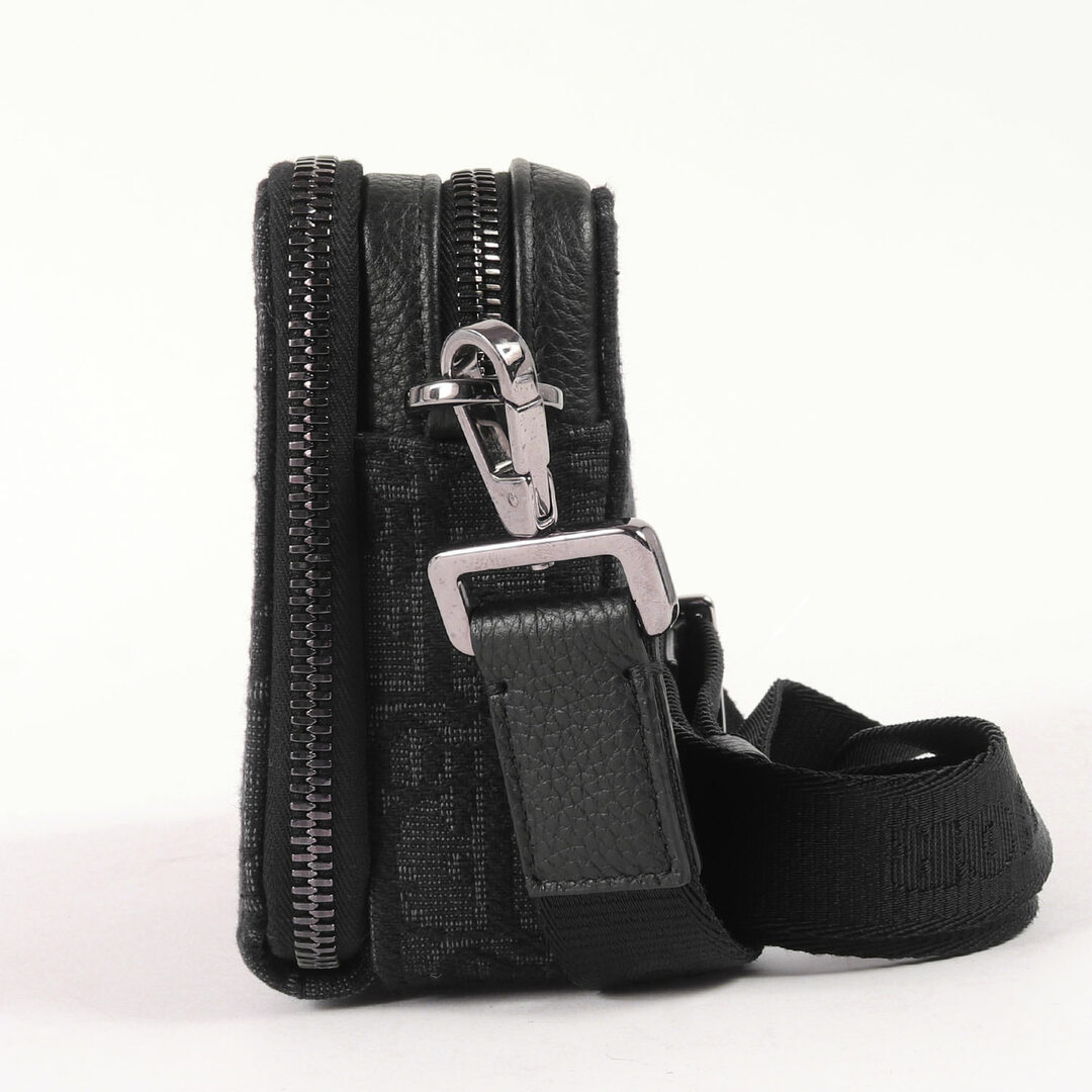 Dior HOMME ディオールオム バッグ 現行モデル オブリーク ジャガード ポーチ 2OBBC119YSE ショルダー バッグ ミニ ボディ ブラック 黒 ブランド カバン 【メンズ】【美品】 1