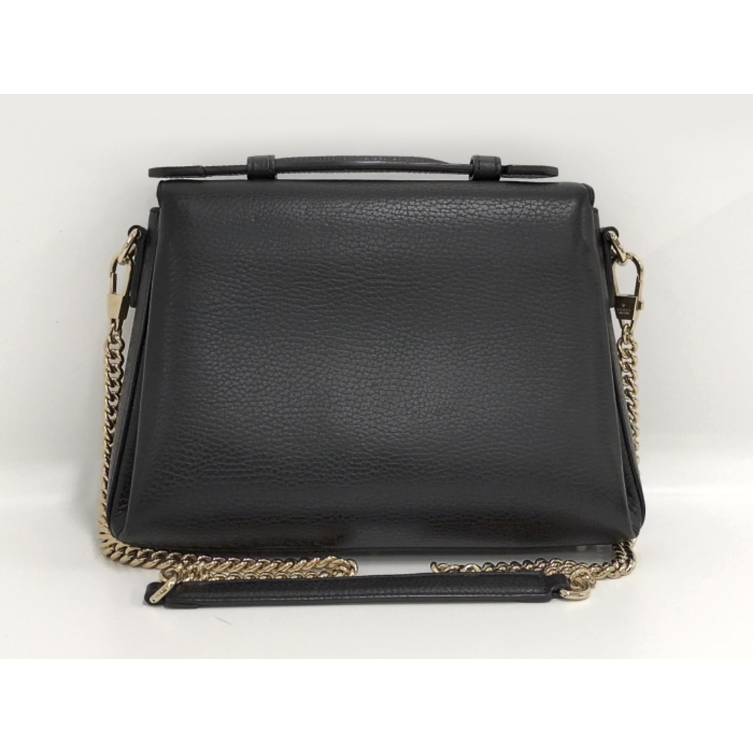 GUCCI チェーンショルダーバッグ インターロッキングG レザー ブラック GUCCI チェーンショルダーバッグ インターロッキングG レザー ブラック