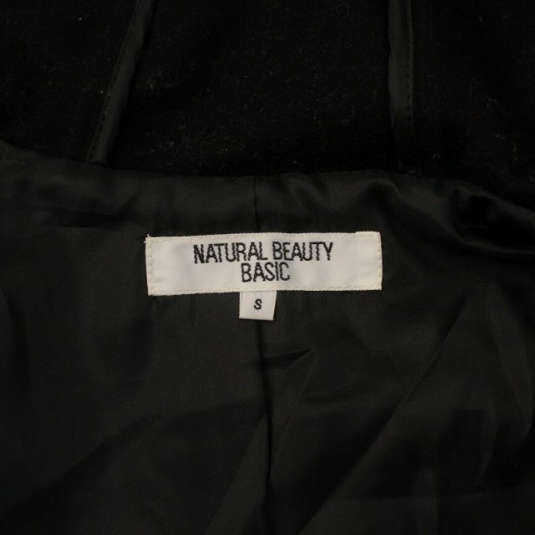 NATURAL BEAUTY BASIC(ナチュラルビューティーベーシック)のナチュラルビューティーベーシック ダッフルコート ウール シルク混 S 黒 レディースのジャケット/アウター(ダッフルコート)の商品写真