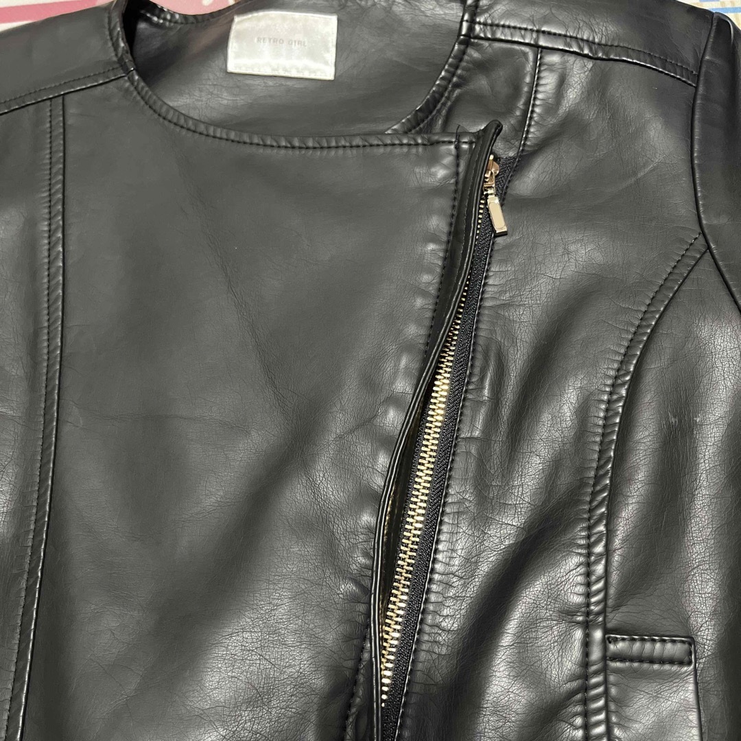 RETRO GIRL(レトロガール)のレザージャケット ブラック レディースのジャケット/アウター(ライダースジャケット)の商品写真