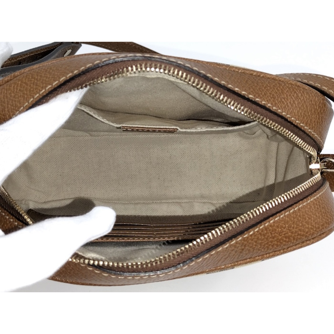 GUCCI - GUCCI ショルダーバッグ GGキャンバス レザー ベージュ GUCCI - GUCCI ショルダーバッグ GGキャンバス レザー ベージュ