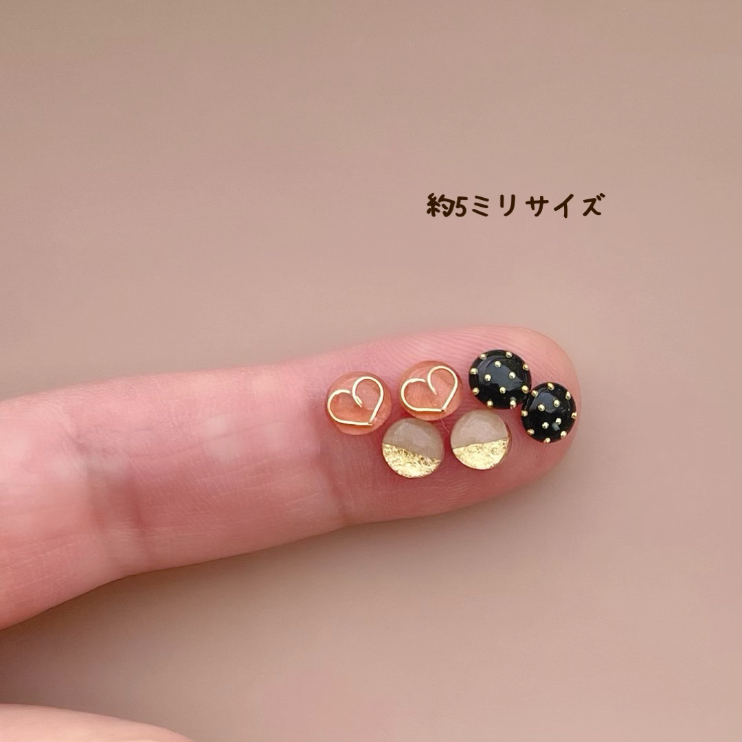 約5㎜　もっと！小粒いろいろセット　小さい　simeピアス　サージカルステンレス ハンドメイドのアクセサリー(ピアス)の商品写真