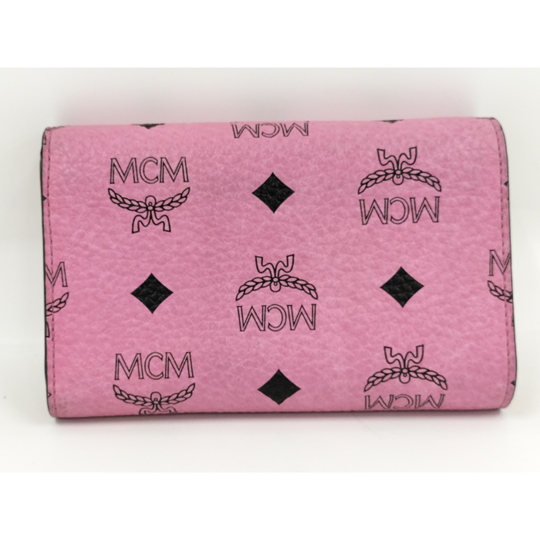 MCM - MCM 三つ折り コンパクト 財布 ヴィセトス レザー ピンク MCM - MCM 三つ折り コンパクト 財布 ヴィセトス レザー ピンク