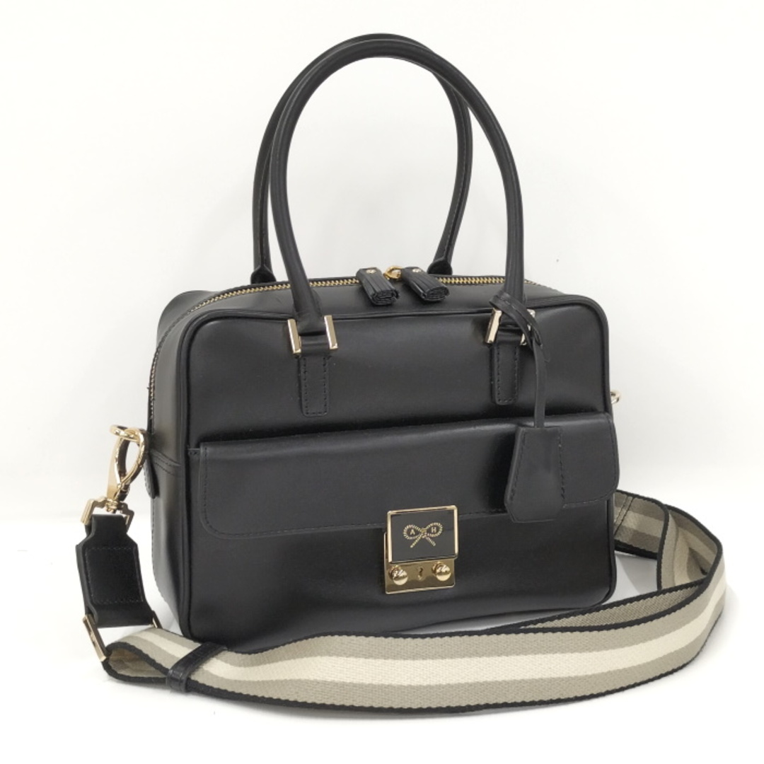 ANYA HINDMARCH 2WAYショルダーバック スモール カーカー ブラック レザー-