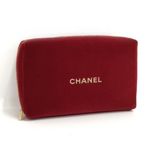 シャネル(CHANEL)のCHANEL コスメケース ベロア レッド(ポーチ)