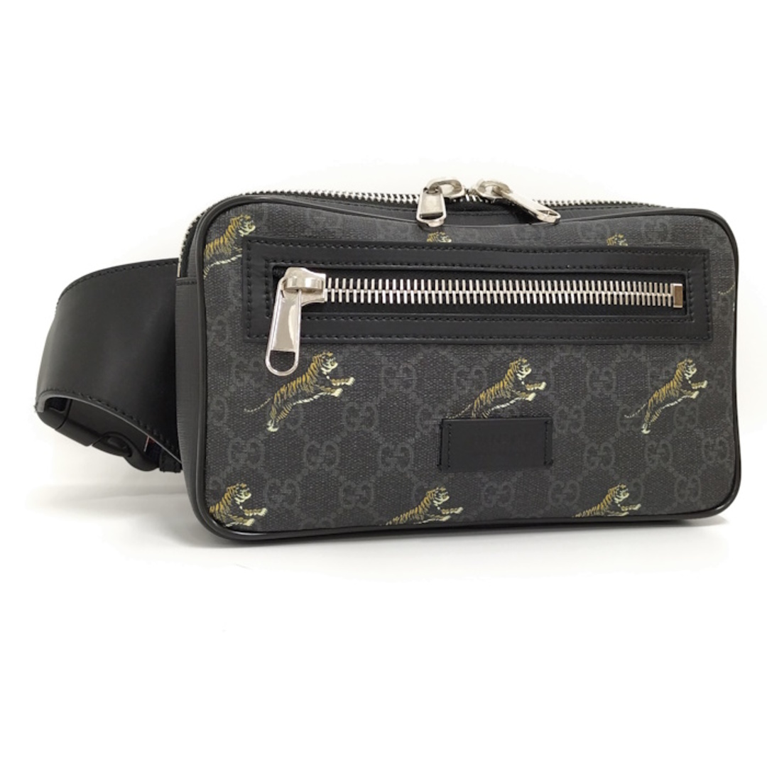 Gucci - GUCCI ウエストバッグ タイガー GGスプリーム PVC ブラックの