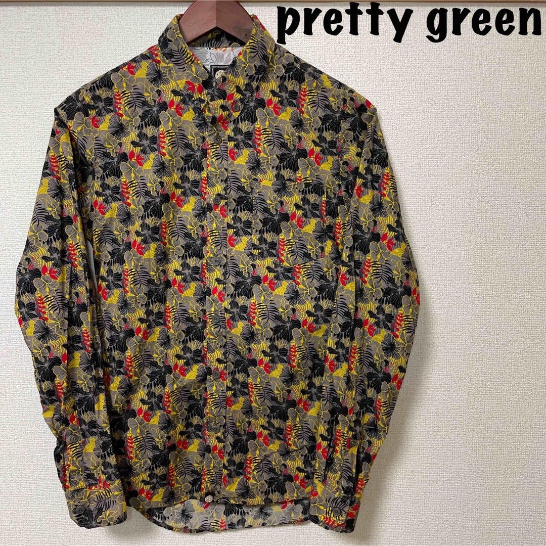 pretty green プリティーグリーン 長袖シャツ ボタンダウン 花柄 1 | フリマアプリ ラクマ