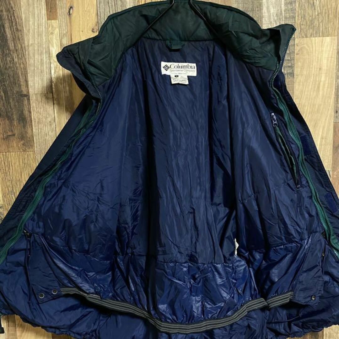 コロンビア ナイロン ダウン ジャケット アウター L ロゴ USA古着 緑
