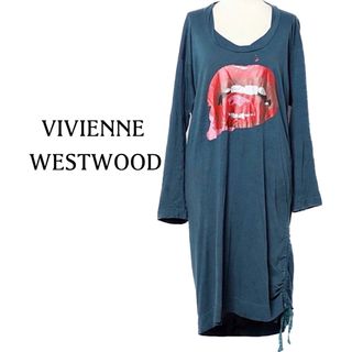 ヴィヴィアンウエストウッド(Vivienne Westwood)のヴィヴィアンウエストウッド【美品】グリッター リップ 長袖 変形 ワンピース(ひざ丈ワンピース)