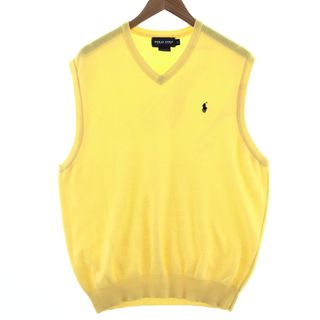 ラルフローレン(Ralph Lauren)の古着 ラルフローレン Ralph Lauren POLO GOLF ポロゴルフ Vネック コットンニットベスト メンズXL /taa001538(ベスト)