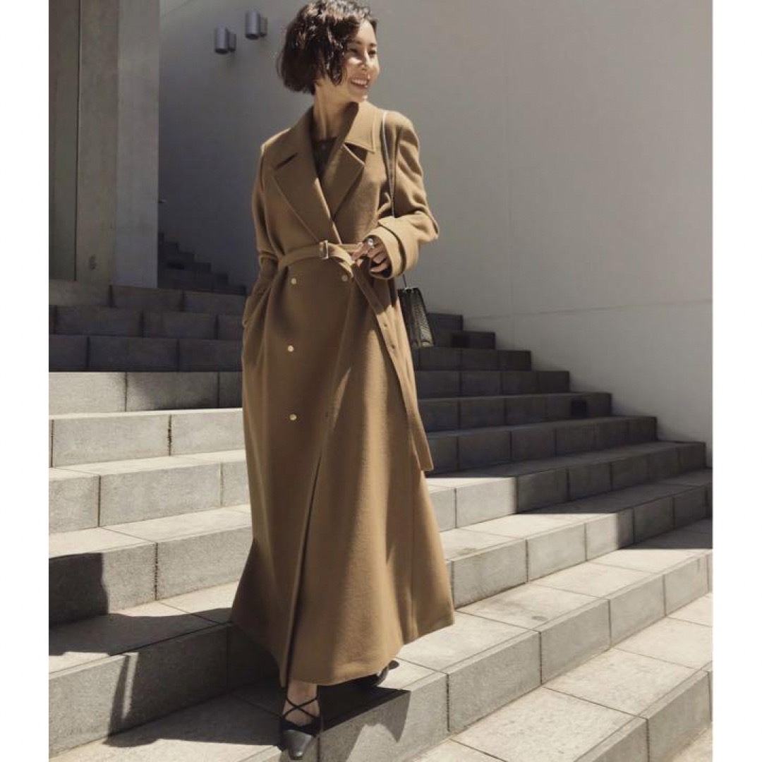 Ameri BELT FLARE LONG COAT ロングコート