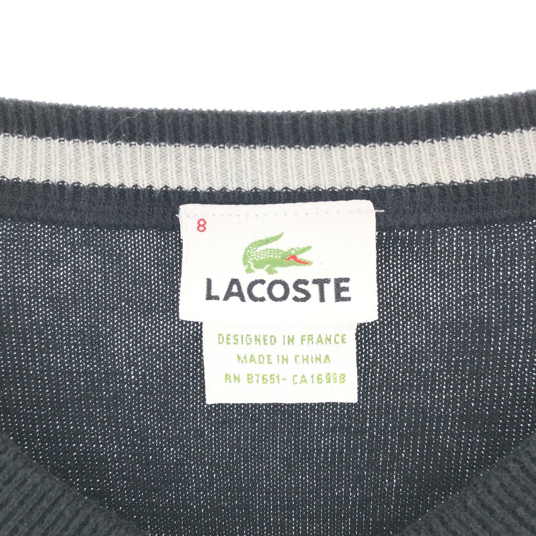 ラコステ LACOSTE フランス企画 Vネック コットンニットセーター 8 メンズXL /taa001736 2