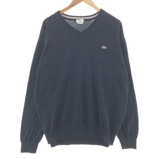 ラコステ(LACOSTE)の古着 ラコステ LACOSTE フランス企画 Vネック コットンニットセーター 8 メンズXL /taa001736(ニット/セーター)