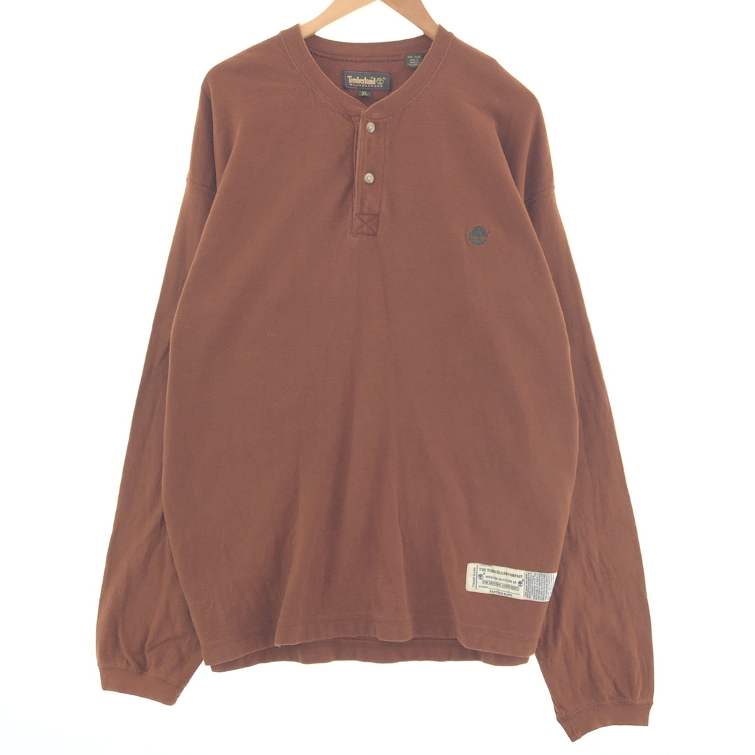 Timberland(ティンバーランド)の古着 ティンバーランド Timberland ヘンリーネック ロングTシャツ ロンT メンズXL /taa001662 メンズのトップス(Tシャツ/カットソー(半袖/袖なし))の商品写真